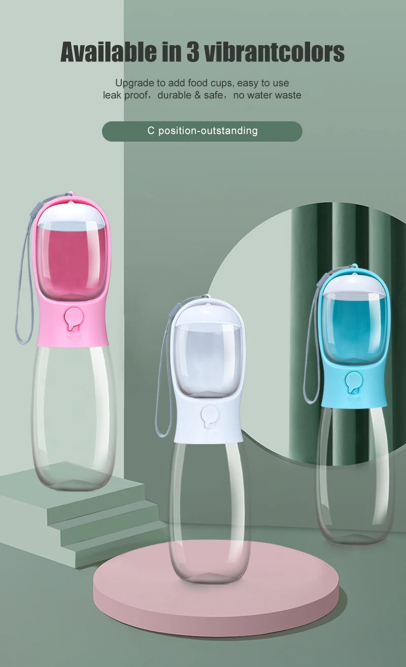 2 in 1 Portable Pet Dog Water and Food Bottle for Walking Feeder for Dogs Drinking Bottle