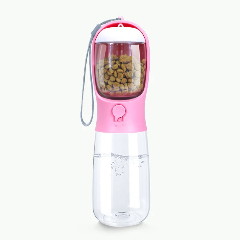 2 in 1 Portable Pet Dog Water and Food Bottle for Walking Feeder for Dogs Drinking Bottle