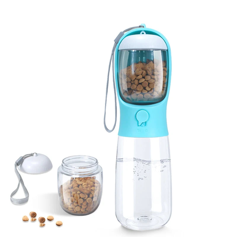 2 in 1 Portable Pet Dog Water and Food Bottle for Walking Feeder for Dogs Drinking Bottle
