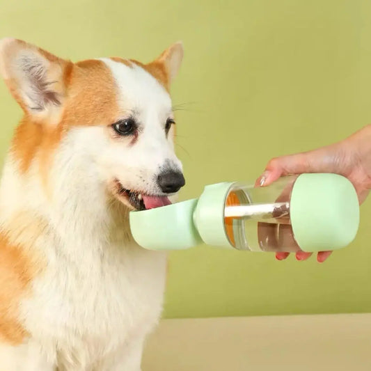 Dog Water Bottle with Food Container Portable Pet Water Bottle Leakproof Suitable for Pets.