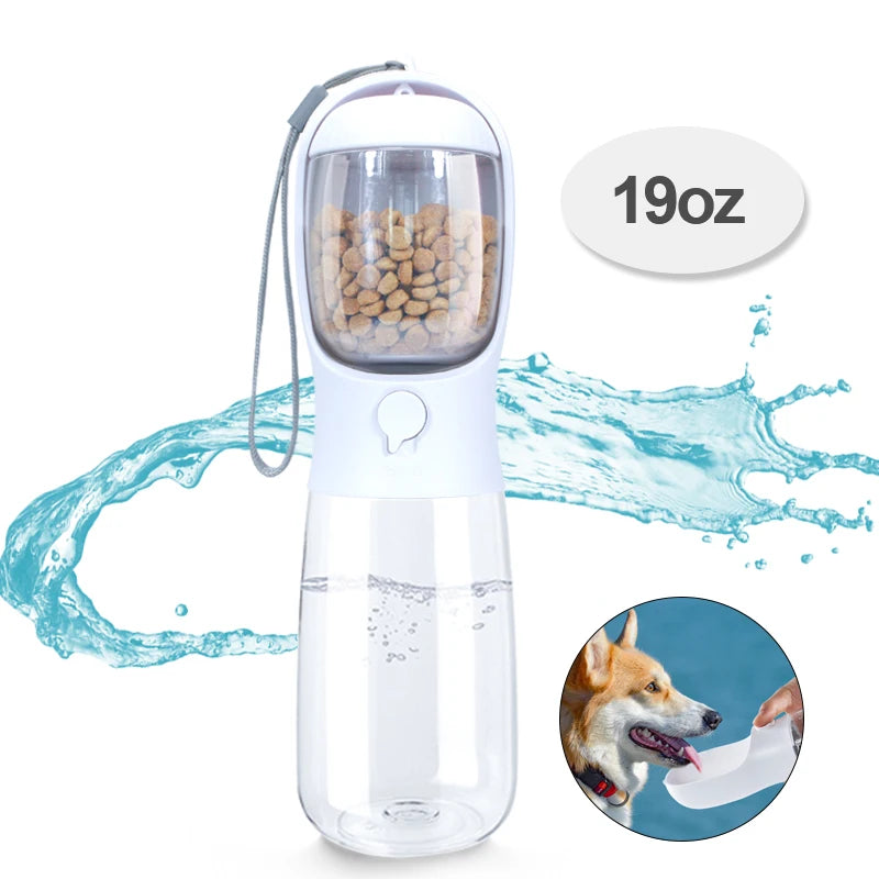 2 in 1 Portable Pet Dog Water and Food Bottle for Walking Feeder for Dogs Drinking Bottle