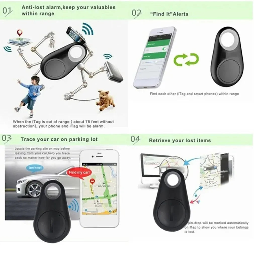 Mini Dog GPS Bluetooth 5.0 Tracker Anti-Lost Device Round Anti-Lost Device Pet Kids Bag